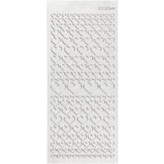 Creotime Stickers 10x23 cm Pärlemo Silver Hjärtan