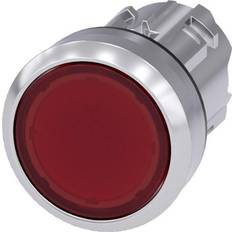 Interruttori di corrente Siemens 3SU10510AB200AA0 3SU1051-0AB20-0AA0 Pulsante illuminato Piatto, Anello frontale in metallo, Lucido Rosso 1 pz