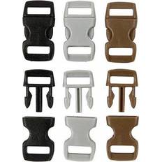 Brune Armbånd Creativ Company Click Clasp, L: 29 mm, W: 15 mm, hole size 3x11 mm, black, brown, grey, 100 pc/ 1 pack