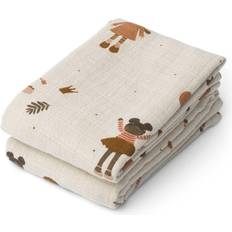 Liewood stofble Liewood Lewis Muslin Cloth 2 Pack Doll/Sandy Mix