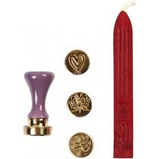 Creativ Company Wax Seal Set, heart, butterfly, clover, D: 18 mm, 1 set