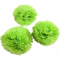 Papirpomponer diameter 20 24 30 cm 16 gram lime grøn 3 stk