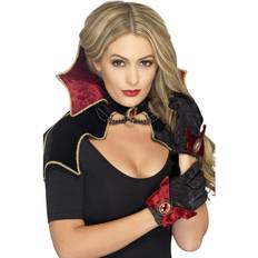 Smiffys Ladies Fever Vampire Kit fever vamp kit fancy dress costume collar vampire cape halloween gloves adult womens set