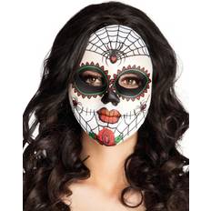 Damer Maskerad Heltäckande masker Vegaoo Dia de los muertos spindelnät mask vuxen