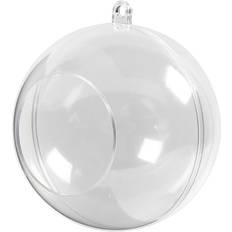 Kunst en Ambachten Creativ Company Two-piece open acrylic bauble, D: 8 cm, hole size 4,5 cm, 5 pc/ 1 pack