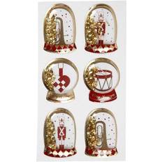 Vivi Gade Shaker stickers, str. 49x32 45x36 mm, guld, nøddeknækker, 6stk