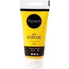 Creotime Pigment Art Acrylic Paint, semi opaque, primary yellow, 75 ml/ 1 bottle