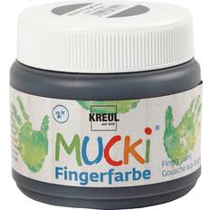 À base d'eau Peintures pour les doigts Mucki Finger Paint, black, 150 ml/ 1 tub