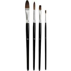 Creativ Company Watercolour paint brushes, short handles, 4 pc/ 1 pack
