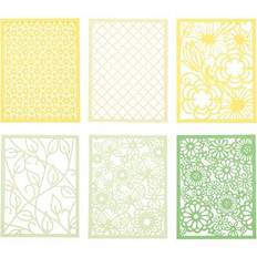 Amarillo Papeles Pad with Cardboard Lace Patterns, A6, 104x146 mm, 200 g, green, light green, yellow, light yellow, 24 pc/ 1 pack