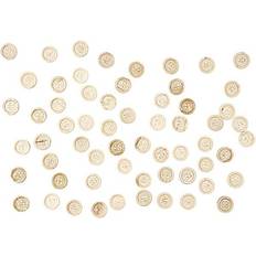 Knapper Creotime Wooden Buttons, D: 15 mm, 4 holes, 50 pc/ 1 pack