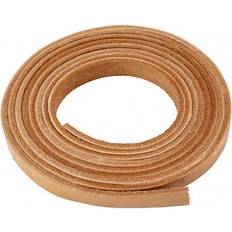 Bånd Leather band, W: 10 mm, thickness 3 mm, natural, 2 m/ 1 pack