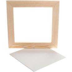 Leinwände Creativ Company Framed Canvas Panel, depth 1,5 cm, size 25,8x25,8 cm, white, 1 pc