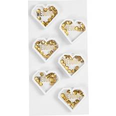 Creativ Company Tekstilmaling Creativ Company Shaker stickers, hvid, B: 8 mm, 6stk