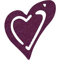 Purple DIY Creativ Company Heart, size 25x22 mm, thickness 1,7 mm, dark purple, 20 pc/ 1 pack