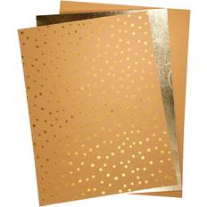 Goud Papieren Creotime Faux Leather Papier 3 Vellen