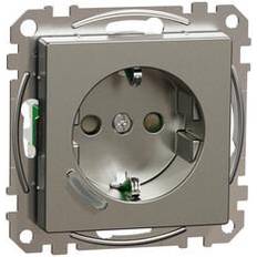 Schneider wiser exxact Schneider Electric Schneider Exxact Wiser Zigbee 1-vägsuttag Jordat Metallic