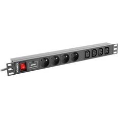 Regletas y alargadores Lanberg Regleta 1u 16a rack 19 8x socket negro 2m