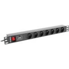 Iec pdu Lanberg PDU-07E-0200-IEC-BK Rack PDU 1U 10A, 7x FR, 2m, black