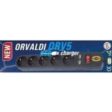 Power strip Orvaldi ORV5 surge protector 5 sockets 1.5m 2xUSB black (AP5-1,5MU)
