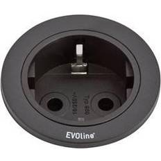 Evoline Stekkerdozen en verlengsnoeren Evoline 159280000900 Built-in socket strip 1x Black 1 pc(s)