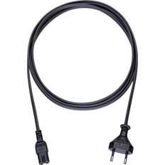 Strøm Tilslutningskabel [1x Euro-stik 1x Tilslutning til små apparater C7] 3.00 m Sort Powercord C 7