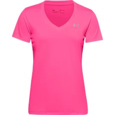 Under Armour Kapea T-paidat Under Armour Tech V Neck T-shirt Women - Cerise/Metallic Silver