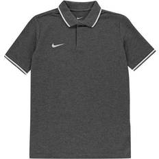 NIKE XS Polo Shirts NIKE Youth Boys Polo Team Club 19 SS - Charcoal Heather/White (AJ1502-071)