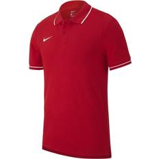 XS Polotrøjer Børnetøj NIKE Youth Boys Polo Team Club 19 SS - University Red/White (AJ1502-657)