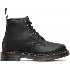 Dr. Martens 101 Smooth Leather Ankle Boots with Yellow Stitching Black