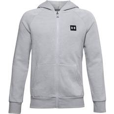 Under Armour Boy's Rival Fleece Full Zip Hoodie - Mod Gray Light Heather/Onyx White (1357609-011)