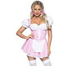 Leg Avenue Gingham Lyserød Kjole Deluxe Large
