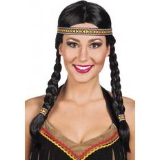 Kostumer Vegaoo Indianerparyk med fletninger