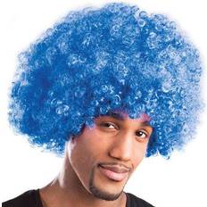 Blauw Pruiken Vegaoo Blauwe Afro Pruik