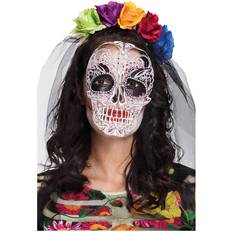 Skjelett Ansiktsmasker Boland Diadem med Maske Day of the Dead