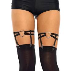 Black Strap-Ons Leg Avenue Black Elastic Leg Harness Garters