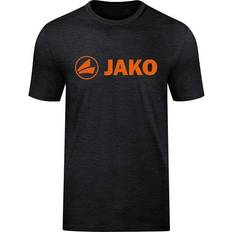 JAKO Promo T-shirt Unisex - Black Melange/Neon Orange