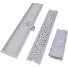 Loodgieterij vidaXL Doucheafvoer rechthoekig bubbel 730x140 mm roestvrij staal