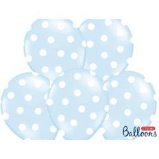 Baby Latexballoner PartyDeco Lyseblå balloner med polkadots