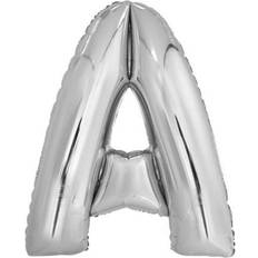 Sølv Tekst- & Temaballoner Amscan 9909550 9909550-Silver Letter A SuperShape Foil Balloon-39, Silver