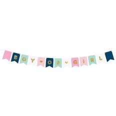 Hvid Guirlander PartyDeco Boy or Girl Flagbanner