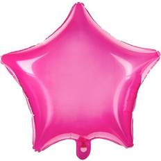 Partychimp Folieballon stjerne Neon Pink plastfolie