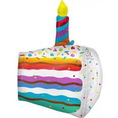 Hvid Dyre- & Figurballoner Amscan 4125201 Party 25 Inch Cake Slice Ultra Shape Helium Balloon, Multicoloured