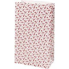 Paper Bag, trumpet, H: 21 cm, size 6x12 cm, 80 g, red, white, 8 pc/ 1 pack