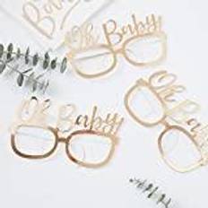Baby Fotoprops Ginger Ray Gold Foiled Oh Baby Shower Party 8 Pack, Funglasses 8pk