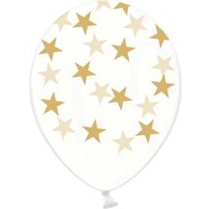 Guld Latexballoner Vegaoo Ballon transparent med guldfarvet Stjerner