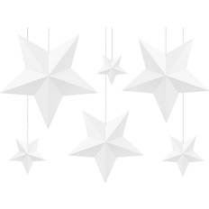 PartyDeco Stelle Decorative Bianche 6 pcs