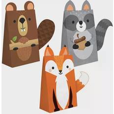 Creative Converting Creative Converting PC344417 Wild One Woodland Animals Shaped Paper Treats Bags-8 Pcs, Multicolor