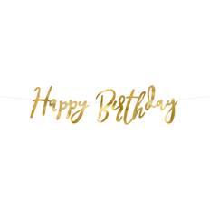 PartyDeco Viirinauha Happy Birthday Kulta Metallic
