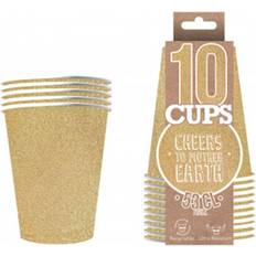 10 -pakning Papirkrus Glitter Guld Gold